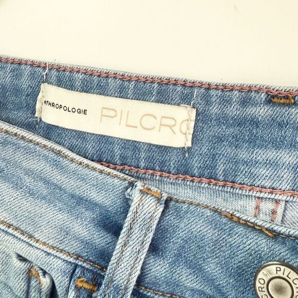 Anthropologie Pilcro High Waist Button Fly Flare The Icon Jeans in Light Wash De - Picture 8 of 10